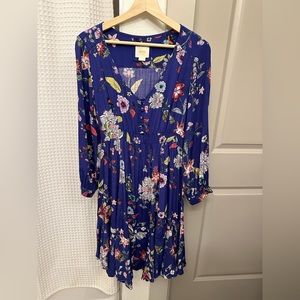 Maeve Blue Floral Midi Dress